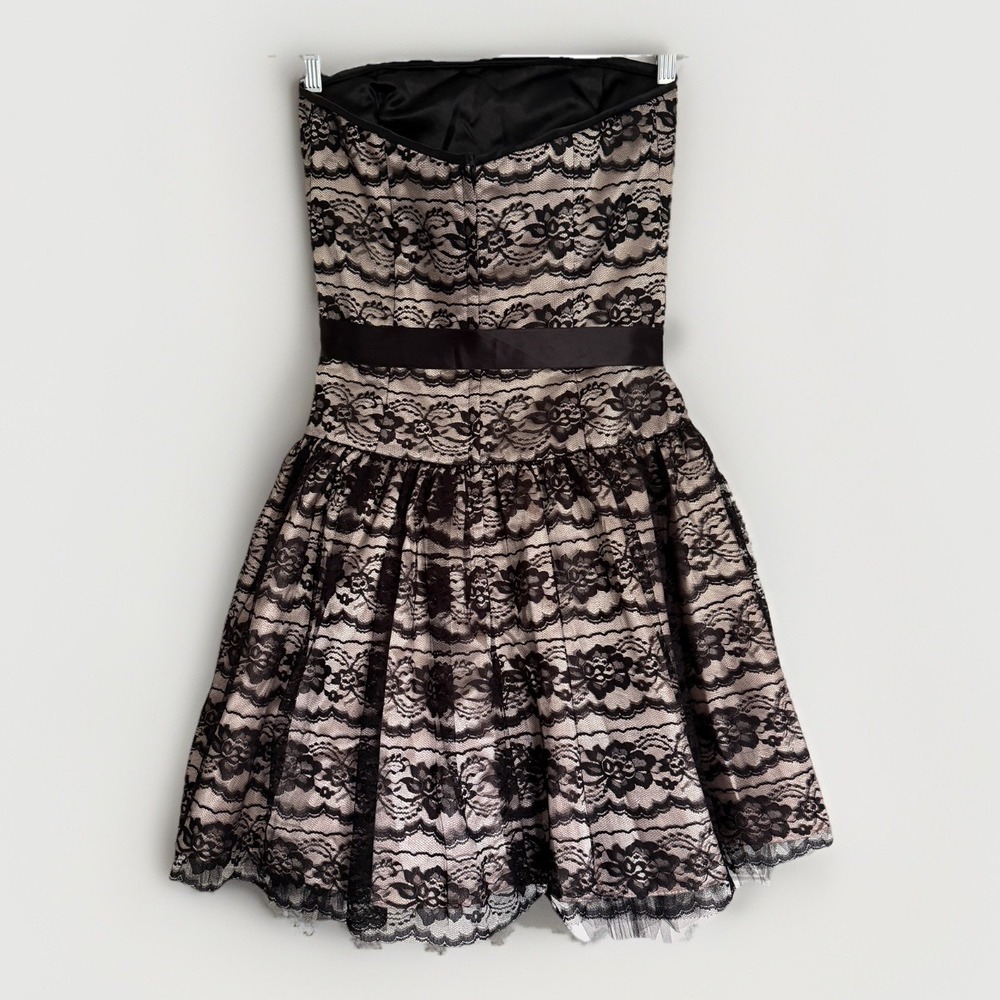 VTG 80s Jessica McClintock Gunne Sax Lace & Tull Gold Black Dress Party 9 / 10 - Picture 2 of 16